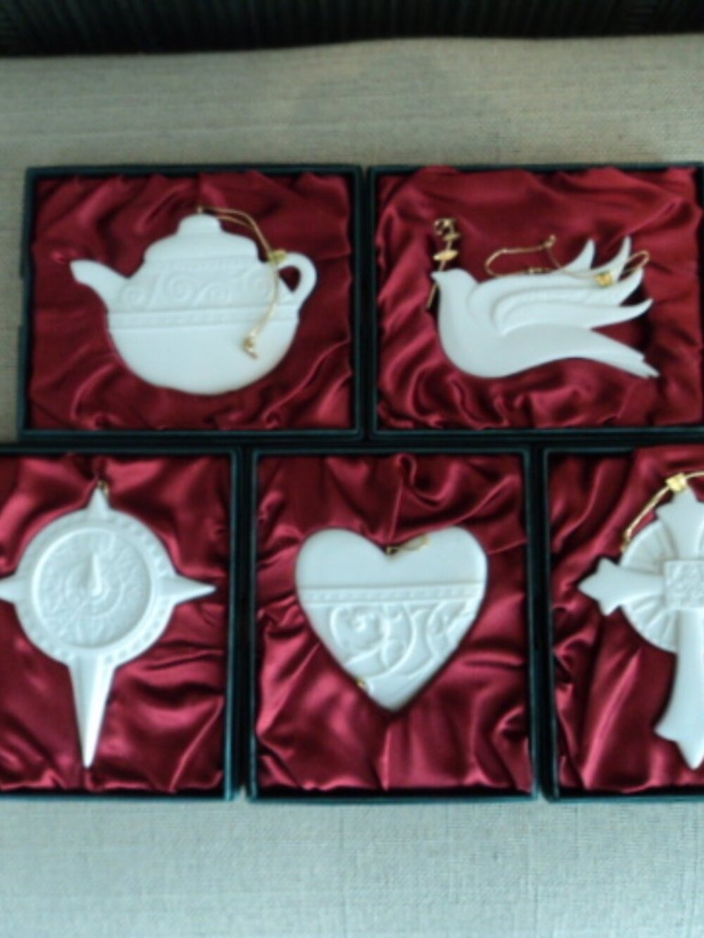 vintage porcelain Christmas ornaments~ Demdaco